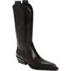 Off-white For Walking Leather Western Boots With Embroideries In Black