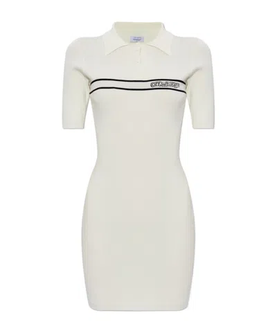 OFF-WHITE OFF-WHITE LOGO INTARSIA SHORT-SLEEVED MINI DRESS