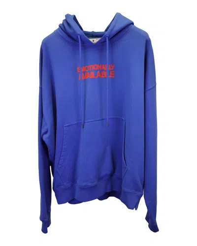 Off-white Emotionally Available Hoodie In Blue Cotton