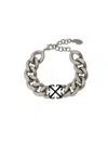 Off-white Enamel Arrow Chain Bracelet In Silver