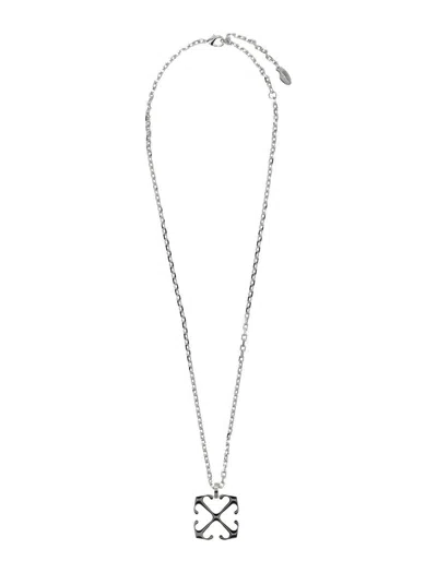 Off-white Enamel Arrow Pendant Necklace