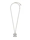 Off-white Enamel Arrow Pendant Necklace In Black