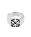 Off-white Enamel Arrow Ring In White
