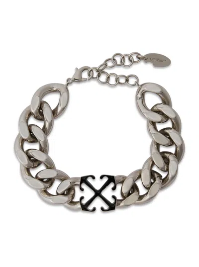 Off-white Arrow Chain Bracelet In Grey