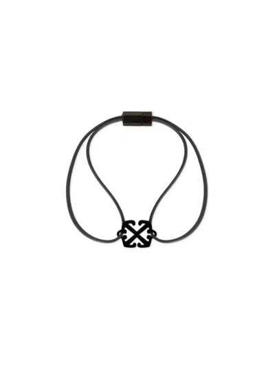 Off-white Enamel Rubber Bracelet In Black