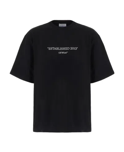 Off-white Established 2013-print Cotton T-shirt In Black