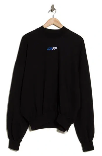 Off-white Exact Logo Cotton Sweater In Black