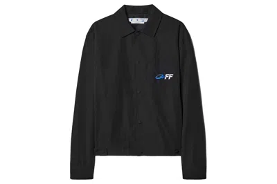 Pre-owned Off-white Exact Opp-print Shirt Jacket Black