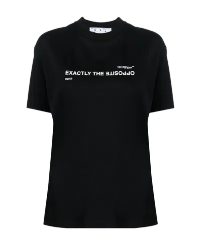 Off-white Exactly The Opposite-print T-shirt In Black