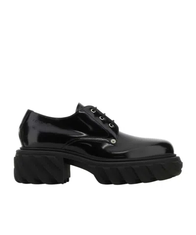 Off-white Exploration Leather Derby Shoes In Black