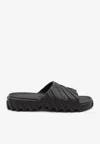 Off-white Exploration Slide Sandals With Embossed Motif In Black