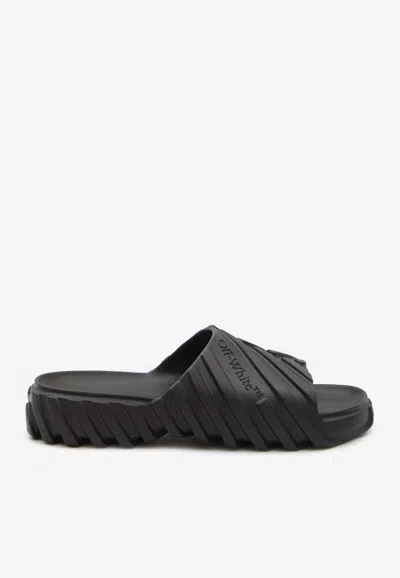 OFF-WHITE EXPLORATION LOGO EMBOSSED SLIDES