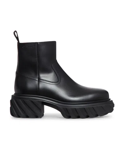 OFF-WHITE OFF-WHITE EXPLORATION MOTOR ROUND TOE ANKLE BOOTS