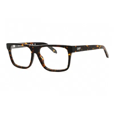 Off-white Eyeglasses Rectangle Full Rim, Havana Frame And Clear Blue Light Block Lens Oerj079style796000 In Brown