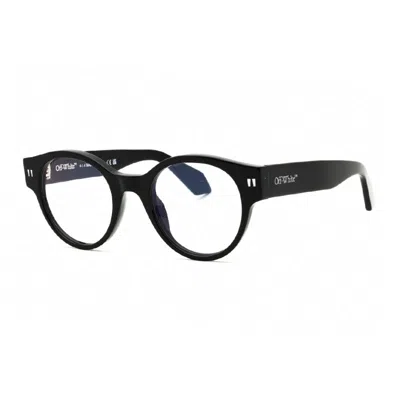 Off-white Eyeglasses Round Full Rim, Black Frame And Clear Blue Light Block Lens Oerj055style551000 In Brown