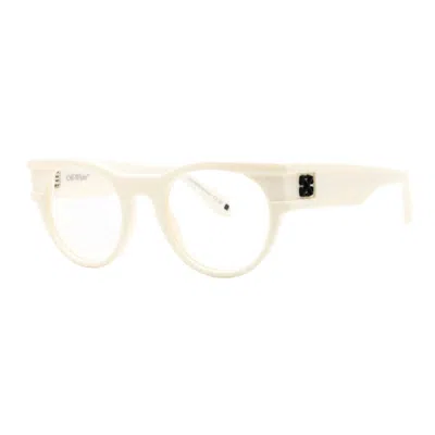 Off-white Eyeglasses Round Full Rim, White Frame And Clear Demo Lenses Lens Oerj087style870100 In Neutral