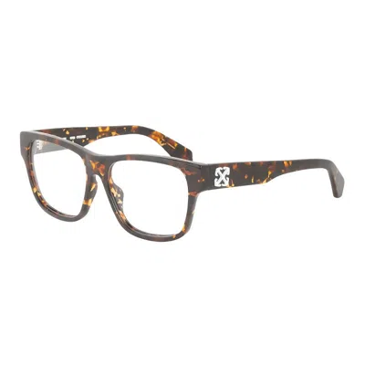 Off-white Eyeglasses Square Full Rim, Havana Frame And Clear Blue Light Block Lens Oerj07dstyle7d6000 In Brown