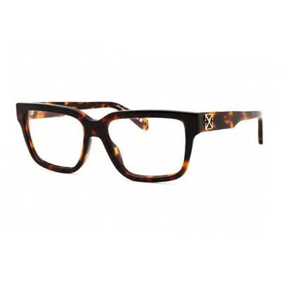 Off-white Eyeglasses Square Full Rim, Havana Frame And Clear Blue Light Block Lens Oerj07mstyle7m6000 In Brown