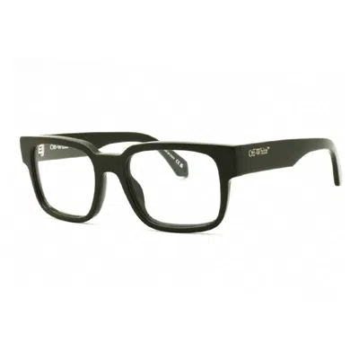 Off-white Eyeglasses Square Full Rim, Military Green Frame And Clear Demo Lenses Lens Oerj080style805600 In Black