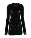 Off-white Black Long-sleeved Mini Dress In Black