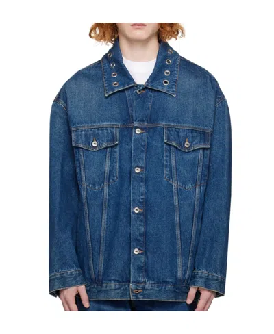 Off-white Eyelet-embellishment Denim Jacket In Blue