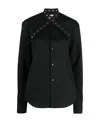 Off-white Popli Shirt With Eyelets Collar In Black