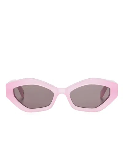 Off-white Eyewear Geometric-frame Sunglasses In Pink