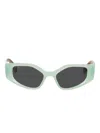 Off-white Eyewear Geometric-frame Two-toned Sunglasses In Blue