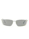 Off-white Eyewear Metallic-effect Rectangle-frame Sunglasses In Metallic