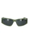 Off-white Eyewear Round-frame Shield-effect Sunglasses In Green