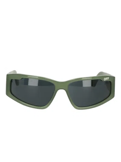 Off-white Eyewear Round-frame Shield-effect Sunglasses In Green