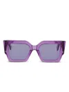 Off-white Eyewear Square-frame Arrow-embellished Sunglasses In Purple