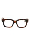 Off-white Eyewear Tortoiseshell Logo-plaque Glasses In Brown