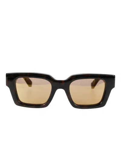 Off-white Eyewear Virgil Logo-detail Sunglasses In Brown