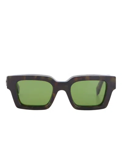 Off-white Eyewear Virgil Sonnenbrille Mit Eckigem Gestell In Green