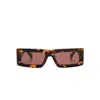 Off-white Laurel Rectangular Frame Sunglasses In Brown