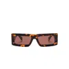 Off-white Laurel Rectangular Frame Sunglasses In Brown