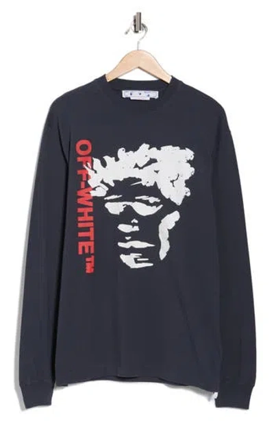 Off-white Face Arrow Long Sleeve Cotton Graphic Skate T-shirt In Multi