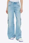 Off-white Faded Cargo Jeans In Blue