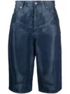 OFF-WHITE BODY SCAN BERMUDA SHORTS FOR MEN IN BLUE DENIM