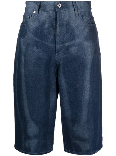 OFF-WHITE BODY SCAN BERMUDA SHORTS FOR MEN IN BLUE DENIM