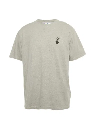 Pre-owned Off-white Faded Logo-motif T-shirt In Gray