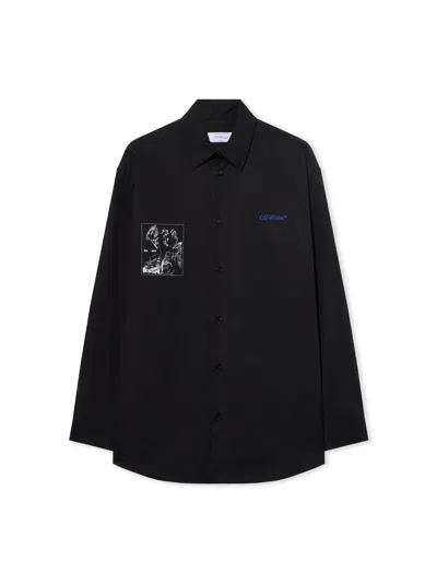 Off-white Faded Painting Over Shirt In Black