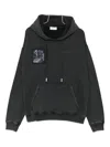 Off-white Off White Faded Painting Skate Cotton Hoodie In Black