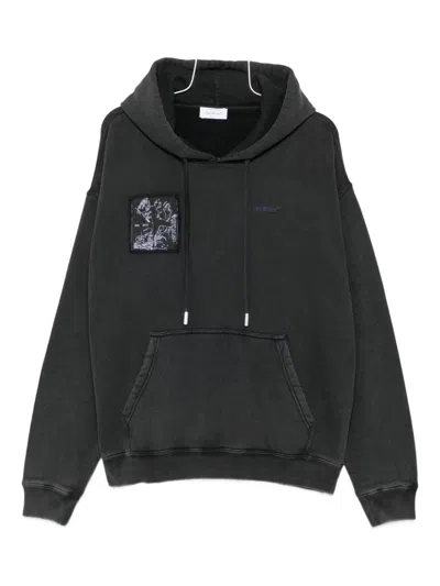 OFF-WHITE FADED PAINTING SKATE COTTON HOODIE