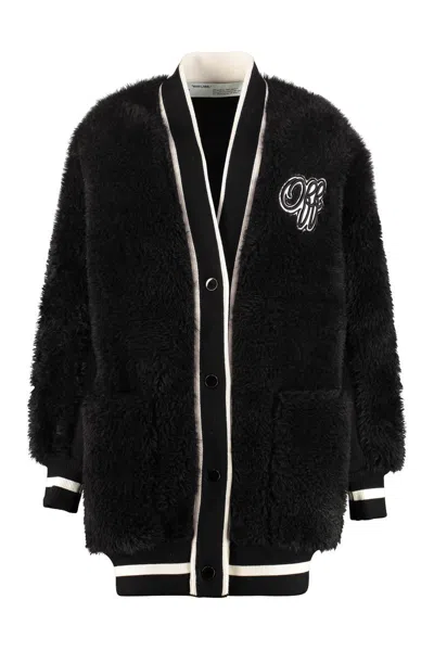 OFF-WHITE OFF-WHITE FAUX FUR CARDIGAN