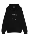Off-white Back And Front Logo-embroidered Hoodie Clothing In Black