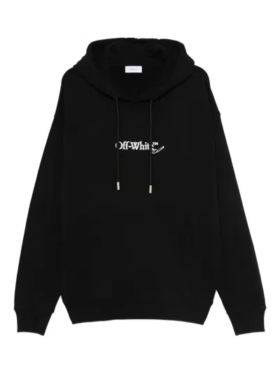OFF-WHITE BACK AND FRONT LOGO-EMBROIDERED HOODIE