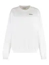 Off-white Cotton Crew-neck Sweatshirt In White
