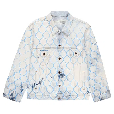 Pre-owned Off-white Fence Jean Jacket 'blue'